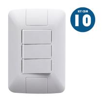 Kit 10 Conjunto Interruptor Simples Triplo Aria Tramontina