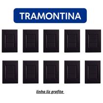 Kit 10 Conjunto Placa 4x2 Cega Tramontina Liz Grafite Kit 10 Conjunto Placa 4x2 Cega Tramontina Liz Grafite