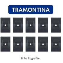 Kit 10 Conjunto Placa 4x2 Com Furo Tramontina Liz Grafite