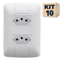 Kit 10 conjunto Tomada dupla 20a Tramontina aria