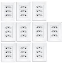 Kit 10 Conjunto Tomada Tripla 20a Evidence Branco Fame 3268