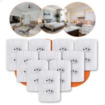 Kit 10 Conjunto Tomadas Duplas 20a Tramontina completa linha Aria