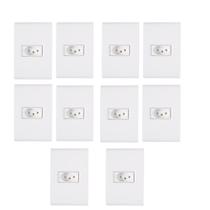 Kit 10 Conjuntos 1 Tomada 20A Tramontina Liz Branca