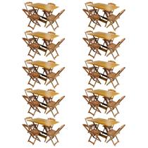 Kit 10 Conjuntos de Mesa com 4 Cadeiras de Madeira Dobravel 120x70 Mel Kit 10 Conjuntos de Mesa com 4 Cadeiras de Madeira Dobravel 120x70 Mel
