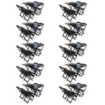 Kit 10 Conjuntos de Mesa com 4 Cadeiras de Madeira Dobravel 120x70 Tabaco