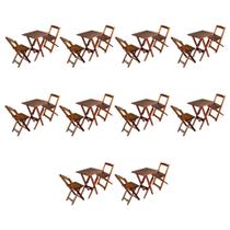 Kit 10 Conjuntos de Mesa Compacta 68x43 Cm com 2 Cadeiras - Imbuia Kit 10 Conjuntos de Mesa Compacta 68x43 Cm com 2 Cadeiras - Imbuia