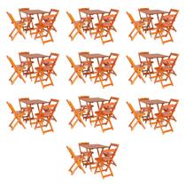 Kit 10 Conjuntos Dobráveis 70x70 com 4 Cadeiras Dobráveis Mel - Móveis Britz