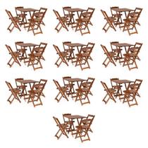 Kit 10 Conjuntos Dobrável 70 x 70 com 4 Cadeiras Dobráveis Imbuia - Mòveis Britz