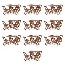 Kit 10 Conjuntos Dobráves 120x70 com 4 Cadeiras Imbuia - Móveis Britz