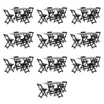 Kit 10 Conjuntos Dobráves 120x70 com 4 Cadeiras Preto - Móveis Britz