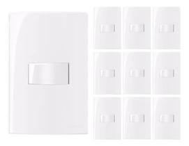 Kit 10 Conjuntos Placa com Interruptor Simples 4x2 Sleek Margirius 16017