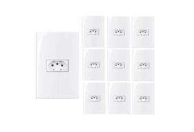 Kit 10 Conjuntos Placa com Tomada 2P+T 20A 4x2 Sleek Margirius 16003 Kit 10 Conjuntos Placa com Tomada 2P+T 20A 4x2 Sleek Margirius 16003