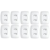 Kit 10 Conjuntos Tomada Dupla 3 Pinos 10A Fame Elegance