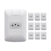 Kit 10 Conjuntos Tomada Simples 10A 4x2 Aria Tramontina