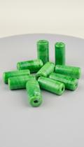 Kit 10 Contas Cilindro Verde Vidro Murano 22mm Kit 10 Contas Cilindro Verde Vidro Murano 22mm