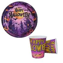 KIT 10 Convidados Pratos Copos De Papel Halloween Festa Dia Das Bruxas