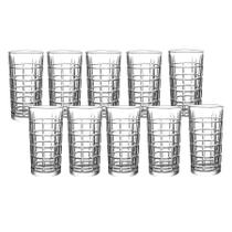 Kit 10 Copo De Vidro Alto Long Drink 380ml Cristal Drinkware