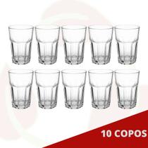 Kit 10 Copo de Vidro resistente 350ml transparente smoothies