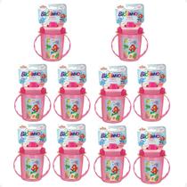 Kit 10 Copo Infantil Com Alças/Bico 320Ml 6 Meses Rosa