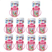 Kit 10 Copo Infantil Com Alças/Bico 320ML 6 Meses Rosa