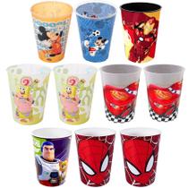Kit 10 Copo Mickey Batman Buzz Carros e Homem Aranha Base Ovos De Páscoa