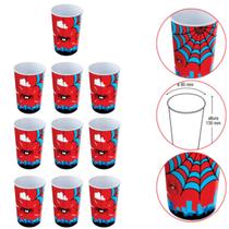 Kit 10 Copo Plástico 550ml Label Menino Vermelho e Azul 9x9x13cm Kit 10 Copo Plástico 550ml Label Menino Vermelho e Azul 9x9x13cm