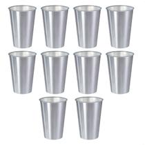 Kit 10 Copos 500 ML Label Inox 14x8,5cm Leve Multiuso