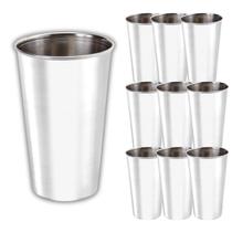 Kit 10 Copos Aço Inox 240ml Agua Suco Café Gourmet Mix Kit 10 Copos Aço Inox 240ml Agua Suco Café Gourmet Mix