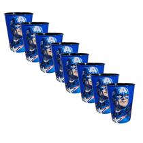 Kit 10 Copos Capitão América Festa 320ml Plástico LIvre de Bpa Decoração Enfeite Ovo De Páscoa