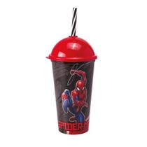 Kit 10 Copos com canudo Homem Aranha 500ml