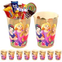 Kit 10 Copos de Doces Lembranças de Festa Branca de Neve Ariel Bela