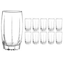 kit 10 Copos De Vidro Long Drink 374ML Amadeus transparente