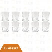 Kit 10 Copos de Vidro para Whisky Jogo Linha Copacabana 330m