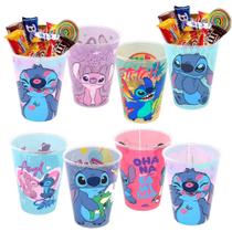 Kit 10 Copos Decorado Stitch 280 ml Para Decoração Festa Lembrancinha - Plasútil