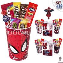 Kit 10 Copos Homem Aranha Festa Infantil Decoração Lembrancinha Aniversário Spider Man