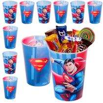 Kit 10 Copos Lembrancinha Decoração de Festa Infantil Superman