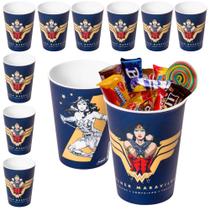 Kit 10 Copos Lembrancinha Decoração de Festa Mulher Maravilha