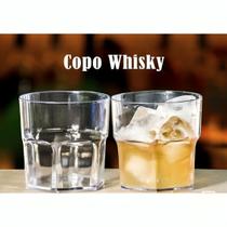 Kit 10 Copos Para Whisky Acrílico Transparente 350ml