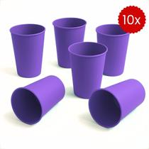 Kit 10 Copos Plásticos Coloridos 200ml Infantil Reutilizável e Resistente