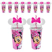Kit 10 Copos Shake 500ml da Minnie Rosa Para Festa Infantil Kit 10 Copos Shake 500ml da Minnie Rosa Para Festa Infantil