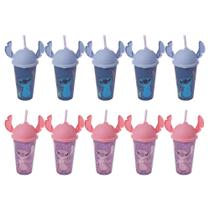 Kit 10 Copos Stitch e Angel 500ml Com Tampa Ludica Canudo Orelhinha para Refri Bpa Free Disney Lembrancinha Festa Kit 10 Copos Stitch e Angel 500ml Com Tampa Ludica Canudo Orelhinha para Refri Bpa Free Disney Lembrancinha Festa
