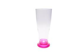 Kit 10 Copos Tulipa Cristal Acrílico Com Base Pink 350 Ml