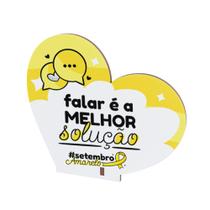 Kit 10 Coração MDF Lembrancinha Setembro Amarelo Conscientização