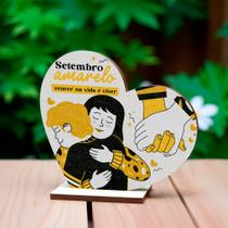 Kit 10 Coração MDF Lembrancinha Setembro Amarelo Conscientização Kit 10 Coração MDF Lembrancinha Setembro Amarelo Conscientização