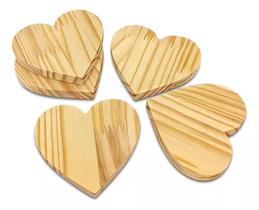 Kit 10 Coração Tábua De Madeira Pinus 20 Cm