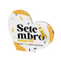 Kit 10 Corações MDF Lembrancinha Setembro Amarelo Conscientização