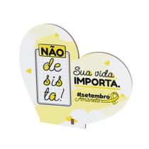 Kit 10 Corações MDF Lembrancinha Setembro Amarelo Conscientização