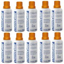 Kit 10 Corante Líquido Tinta Bisnaga Parede 50ml Pigmento
