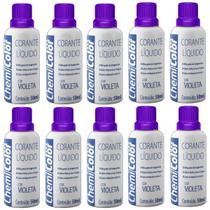 Kit 10 Corante Líquido Tinta Bisnaga Parede 50ml Pigmento