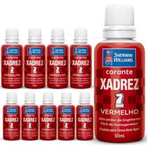 Kit 10 Corante Líquido Xadrez Sherwin Williams Tintas Bisnaga Pigmento Cores Parede Base Dágua 50ml